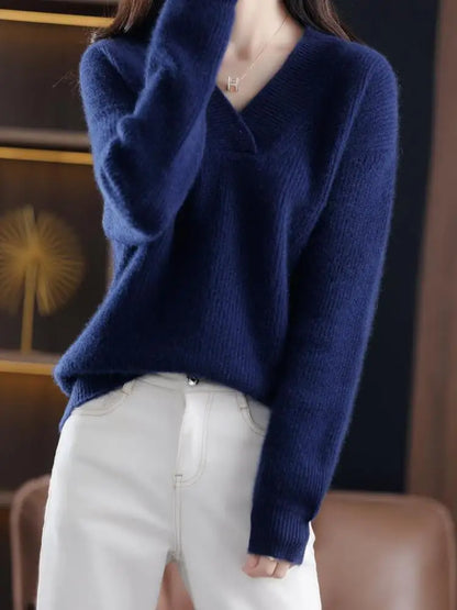 V-Neck Loose Cashmere Autumn Winter Oversize Sweater