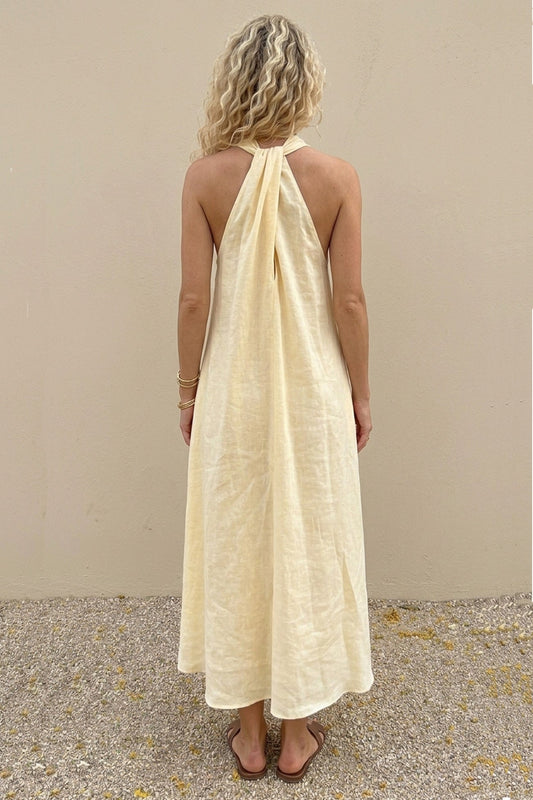 V Neck Pocketed A-line Sundress