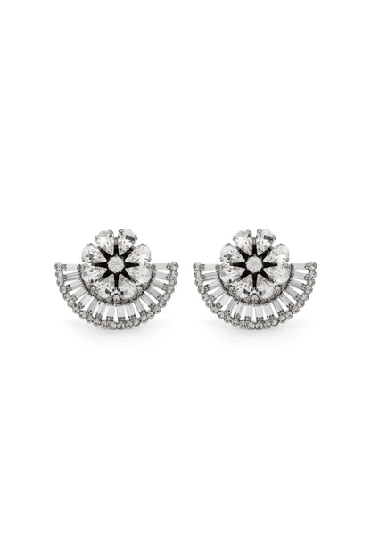 Flower Shape Imitation Gemstone Rhinestone Ear Clip