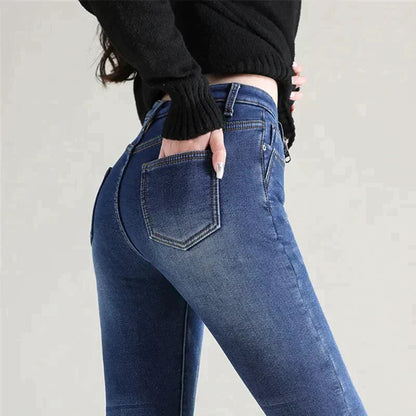 Women's Stretchy Skinny Winter Jeans with Fleece Lining | Great for Casual Days