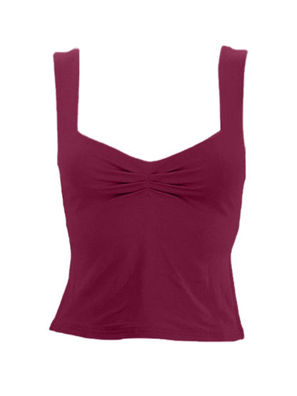 Slit Hem Backless Cropped Tank Top