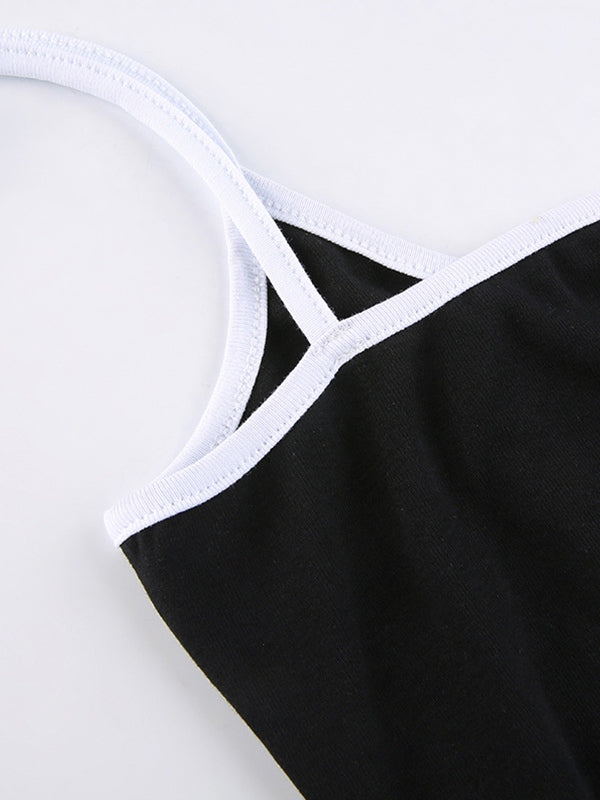 Contrasting Letter Print Bodysuit