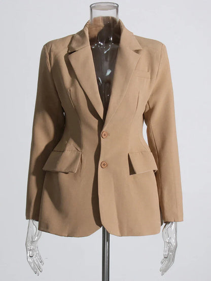 Alluring Single Button Slimming Elegant Blazer