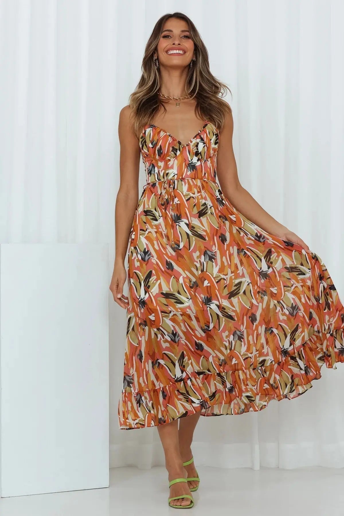 Aaliyah - Vibrant Summer Midi Dress for Women