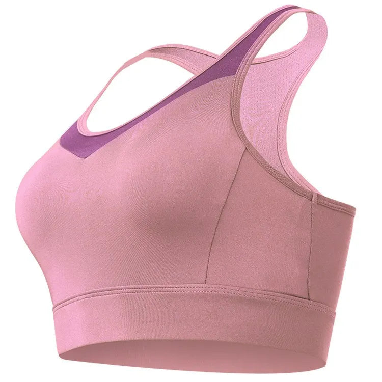 Vansydical Women V-Neck Yoga Tops Padded Athletic Gym Running Push Up Sports Bra