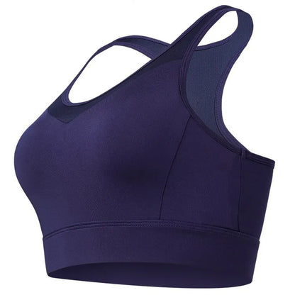 Vansydical Women V-Neck Yoga Tops Padded Athletic Gym Running Push Up Sports Bra