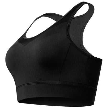 Vansydical Women V-Neck Yoga Tops Padded Athletic Gym Running Push Up Sports Bra