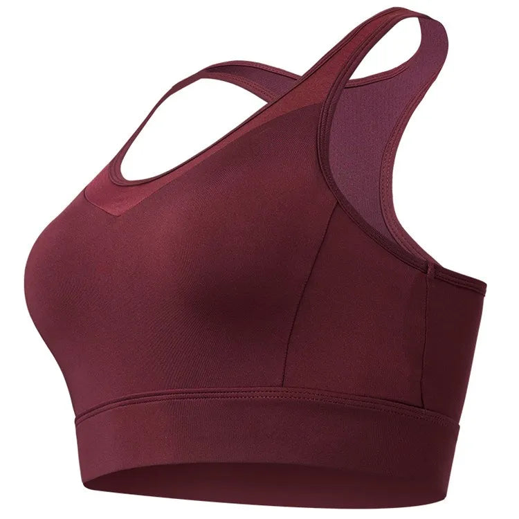 Vansydical Women V-Neck Yoga Tops Padded Athletic Gym Running Push Up Sports Bra