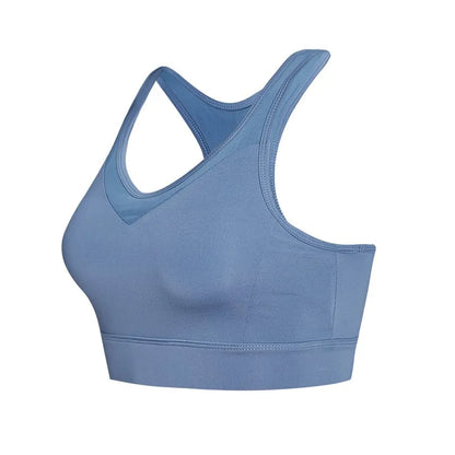 Vansydical Women V-Neck Yoga Tops Padded Athletic Gym Running Push Up Sports Bra