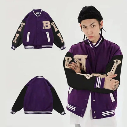 Trendy Patchwork Leather Jacket