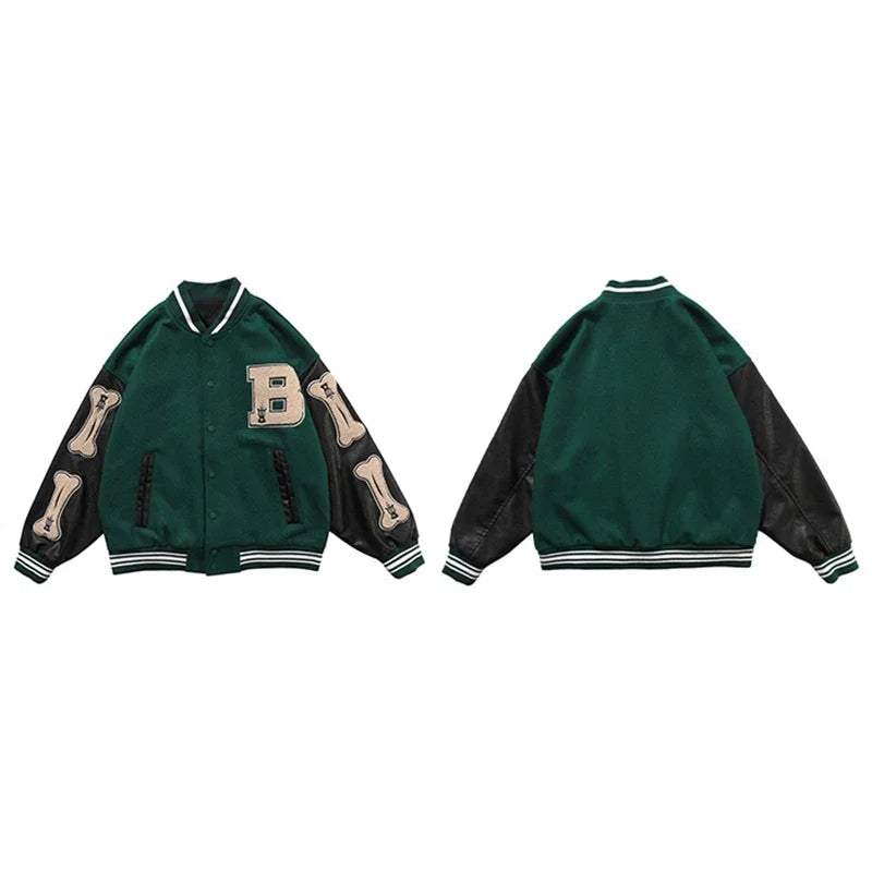 Trendy Patchwork Leather Jacket