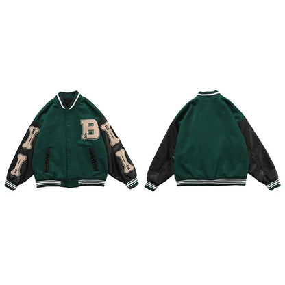 Trendy Patchwork Leather Jacket