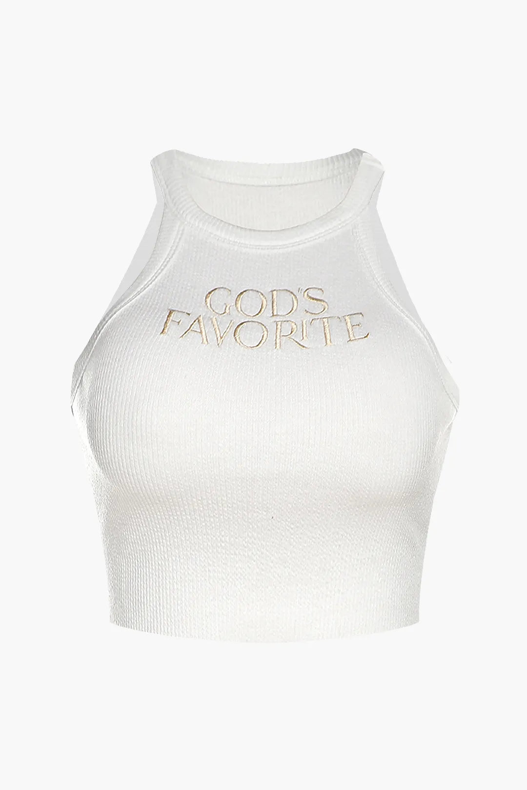 Vella Black Letter GOD'S FAVORITE Tank Top