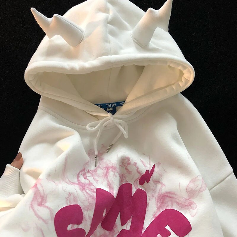 DressBetty - Letter Print Long Sleeve Hoodie