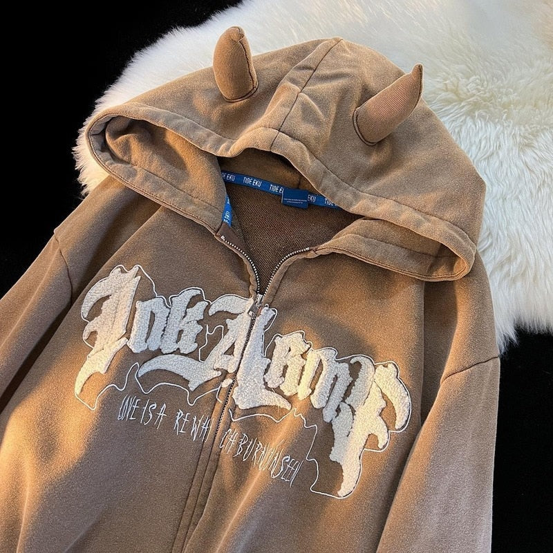 DressBetty - Vintage Angel Embroidery Ears Hoodie