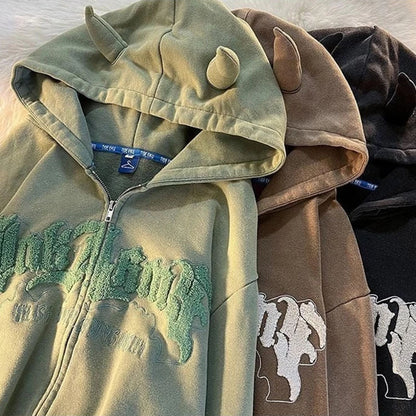 DressBetty - Vintage Angel Embroidery Ears Hoodie