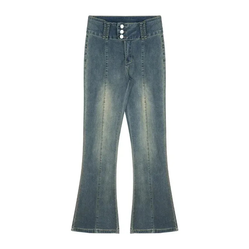 Vintage Brown Low Rise Flare Y2k Brown Long Baggy Denim Bottom