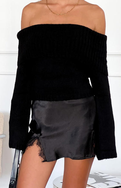 Cristina Lace Mini Skirt Black
