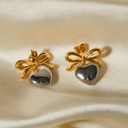 Vivienne Bow Heart Earrings