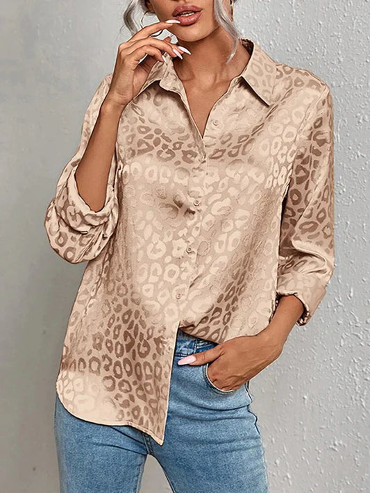 Blusa elegante con estampado de leopardo para mujer | Ideal para primavera/verano
