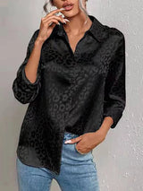 Blusa elegante con estampado de leopardo para mujer | Ideal para primavera/verano