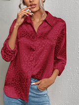 Blusa elegante con estampado de leopardo para mujer | Ideal para primavera/verano