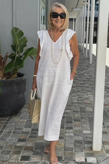 Chic Maxi Dress with V-Neck | Great for Everyday Wear