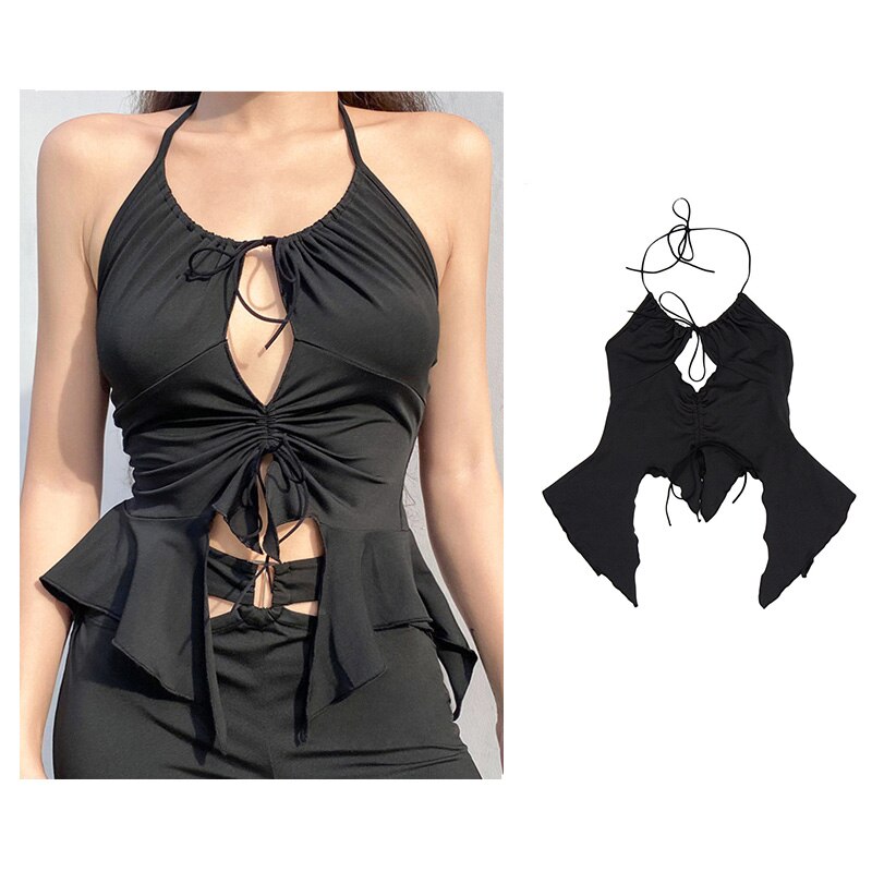 DressBetty - Backless Sleeveless Spaghetti Strap Halter Camis