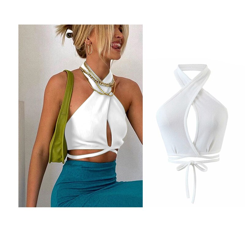 DressBetty - Backless Sleeveless Spaghetti Strap Halter Camis