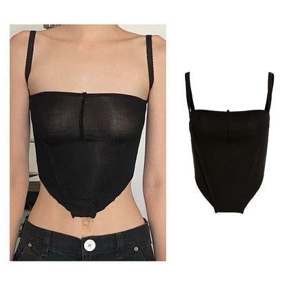 DressBetty - Backless Sleeveless Spaghetti Strap Halter Camis