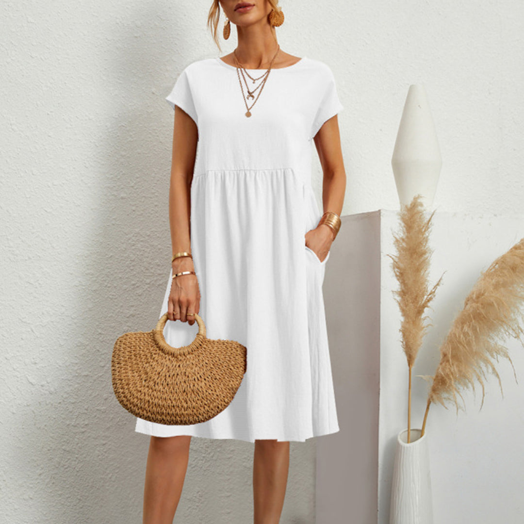 Women's Classic Roundneck Midi Dress  | Ideal for Spring/Summer