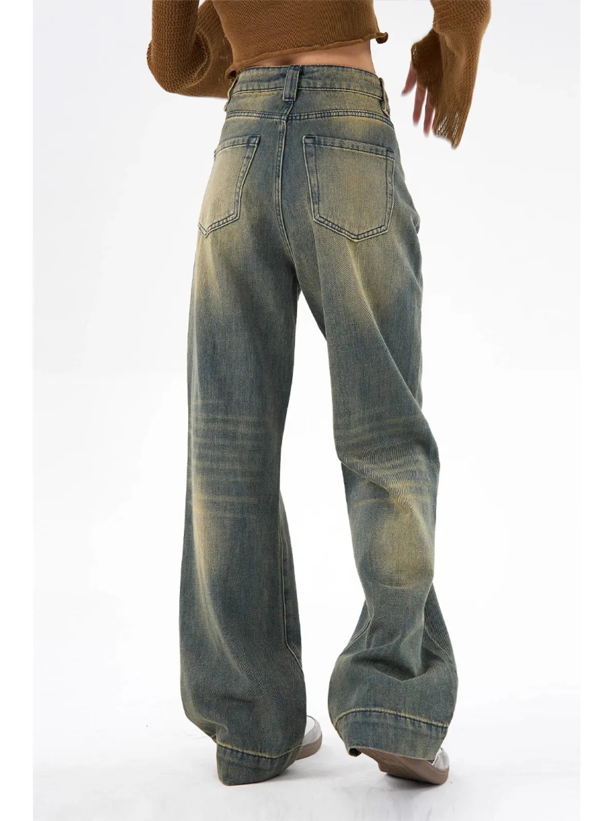 Retro American High-Waisted Drop Streetwear Fashion Denim Jeans