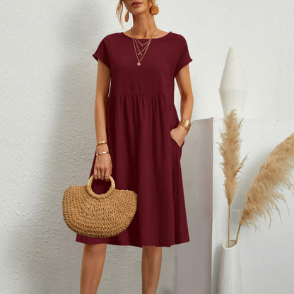 Women's Classic Roundneck Midi Dress  | Ideal for Spring/Summer