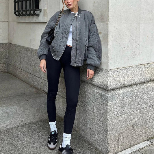 Fashion Oversized Thick Warm Casual Winter Girls Cotton 2025 Bomber Female High Street Loose Outwear Jacket