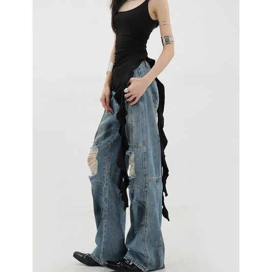 Ripped Harajuku Oversize Trashy Denim Jeans