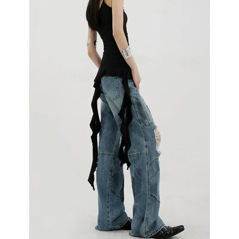 Ripped Harajuku Oversize Trashy Denim Jeans