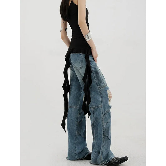 Ripped Harajuku Oversize Trashy Denim Jeans