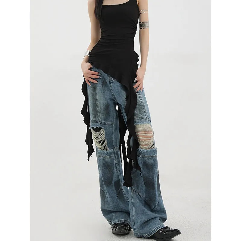 Ripped Harajuku Oversize Trashy Denim Jeans