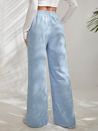 DressBetty - Casual Corduroy Wide Leg Pants