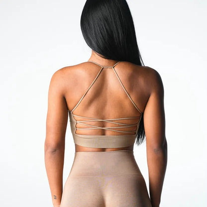 Push Up Yoga Gym Crop Top Beauty Back Fitness Top Seamless Breathable Support Brassiere Sports Bra