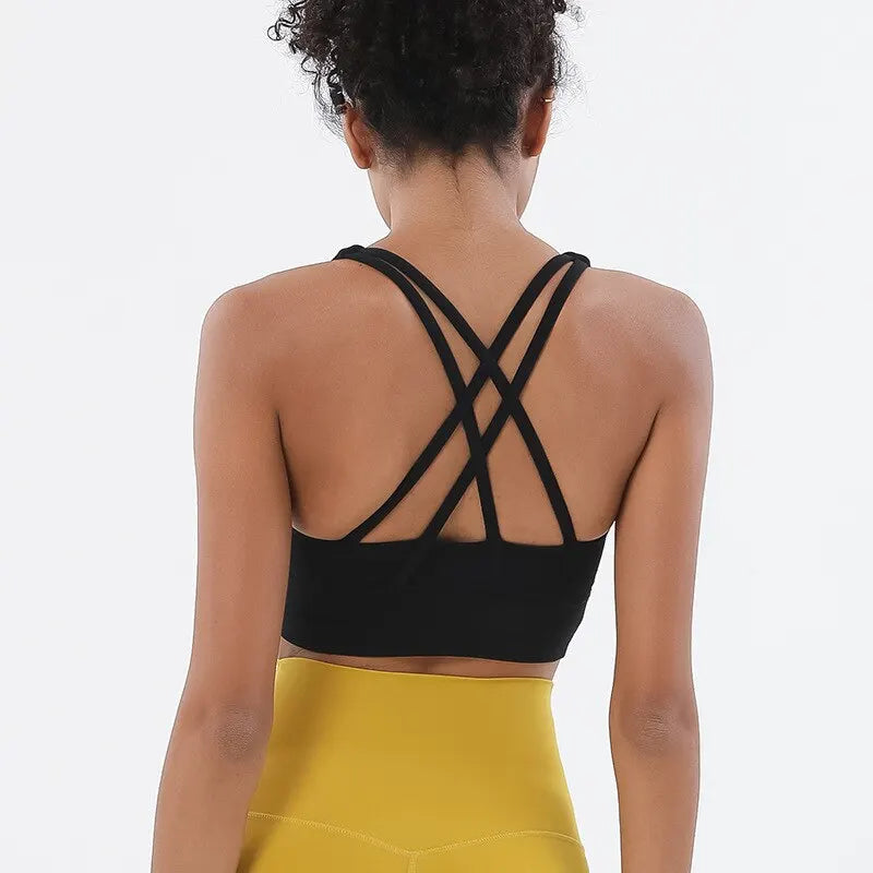Women Fitness Yoga Race Back Nylon Top Women Bra Breathable Underwear Gym Sports Bra