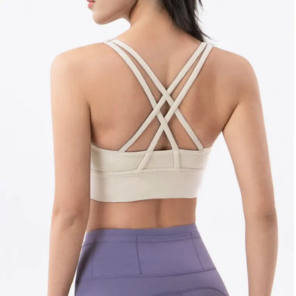 Women Fitness Yoga Race Back Nylon Top Women Bra Breathable Underwear Gym Sports Bra