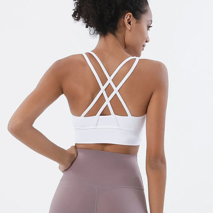 Women Fitness Yoga Race Back Nylon Top Women Bra Breathable Underwear Gym Sports Bra