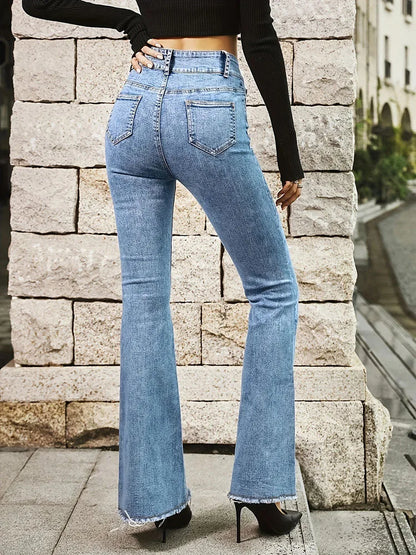 FashionSierra - Stretch High Skinny Bell Double Trouser