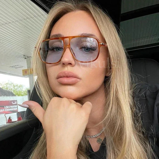 Oversized Black Retro Square Sunglasses Female Sun Glasses Sunglasses