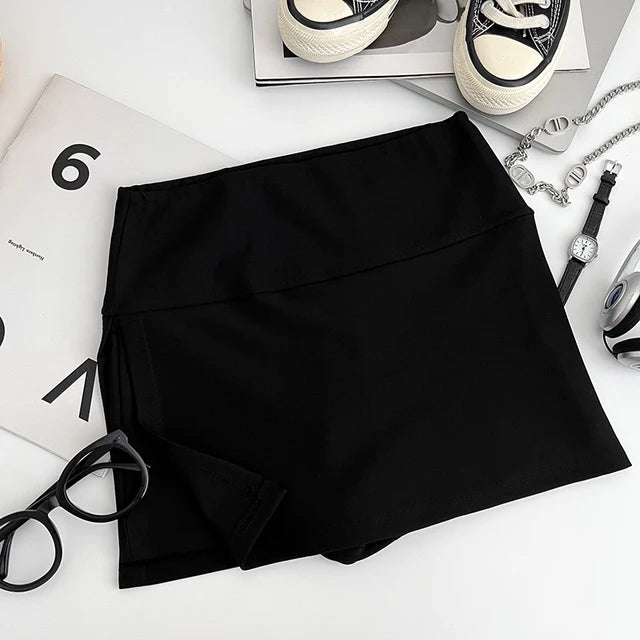 Women Mini Skirt Sexy Low-waisted Casual Side Split Sports Solid Color Fashion Slim Bodycon Short Skirts Jogger