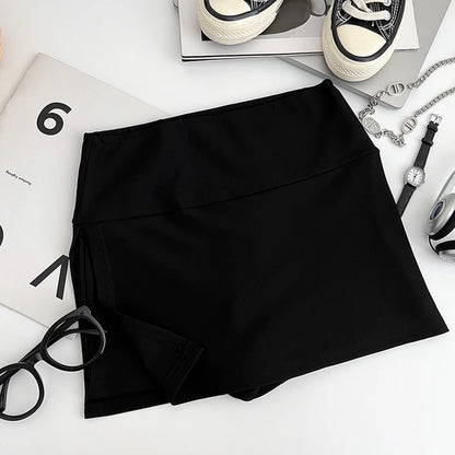 Women Mini Skirt Sexy Low-waisted Casual Side Split Sports Solid Color Fashion Slim Bodycon Short Skirts Jogger
