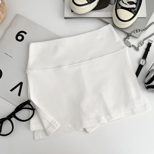Women Mini Skirt Sexy Low-waisted Casual Side Split Sports Solid Color Fashion Slim Bodycon Short Skirts Jogger