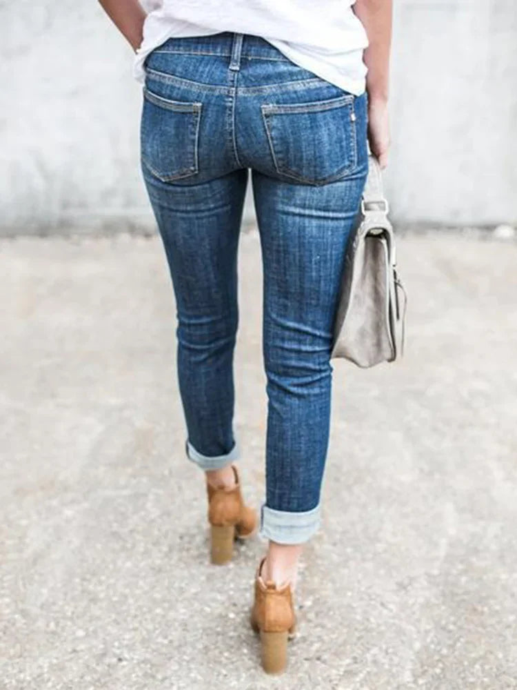 FashionSierra - Women Ripped Hollow Out Bleached Y2k Trouser