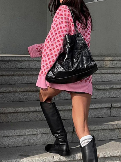 Round Neck Long Sleeves Fashion Sweater